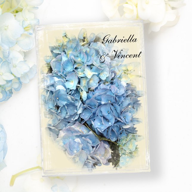 Invitación Boda de flores de hidrangea azul (Subido por el creador)