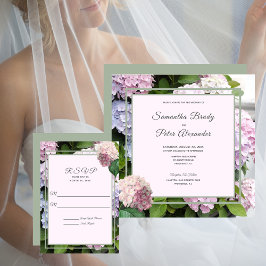 Invitación Boda de flores de hidrangea de verano