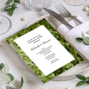 Invitación Boda de flores de Hydrangea verde Ensayo Cena