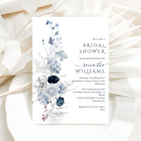 Boda de flores de invierno de la marina azul