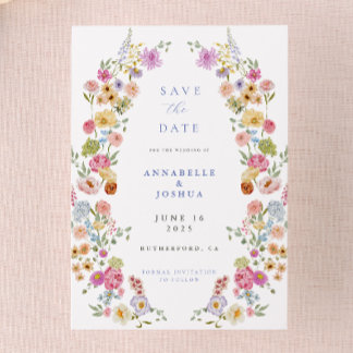 Invitación Boda de flores de jardín suave salva la fecha