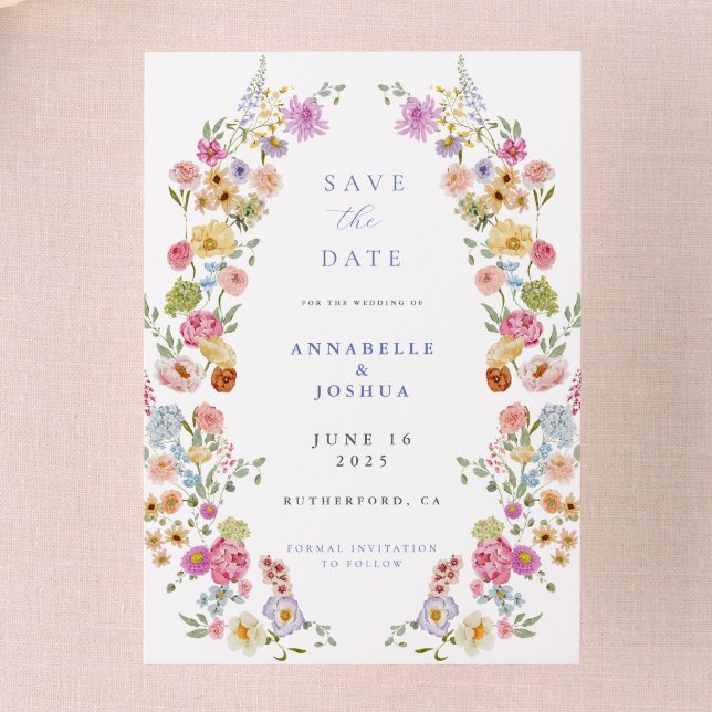 Invitación Boda de flores de jardín suave salva la fecha (Subido por el creador)