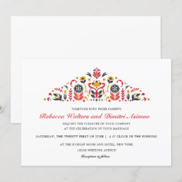 Invitación Boda de flores de Khokhloma, arte folclórico ruso