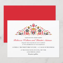 Invitación Boda de flores de Khokhloma, arte folclórico ruso