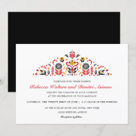 Invitación Boda de flores de Khokhloma, arte folclórico ruso