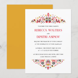 Invitación Boda de flores de Khokhloma, arte popular ruso