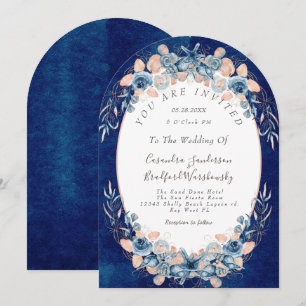 Invitación Boda de flores de la cubierta de color de la playa