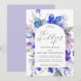 Invitación Boda de flores de la Marina Mauve Purple Blue Lave