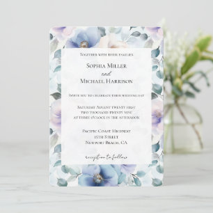Invitación Boda de flores de lavanda de Bonito romántica