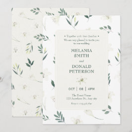 Invitación Boda de flores de lilirio blanco