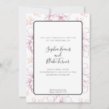 Boda de Flores de Línea de Malva Simple Romántica