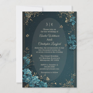 Invitación Boda de Flores de Lujo Vintage Victoriano Heritage