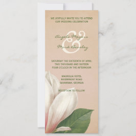 Invitación Boda de Flores de Magnolia del Sur | Rubor antiguo