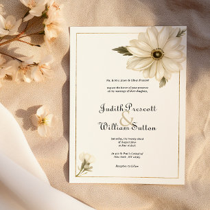 Invitación Boda de flores de margarita de estilo rústico
