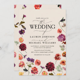 Invitación Boda de flores de Naranja quemado en el jardín de 