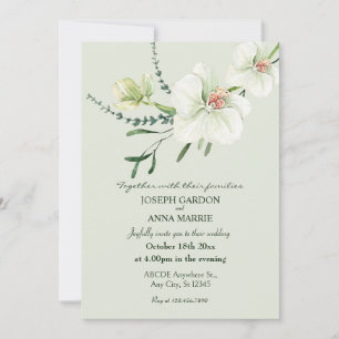 Invitación Boda de flores de orquídea blanca