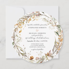 Invitación Boda de flores de otoño en torno a la flor silvest