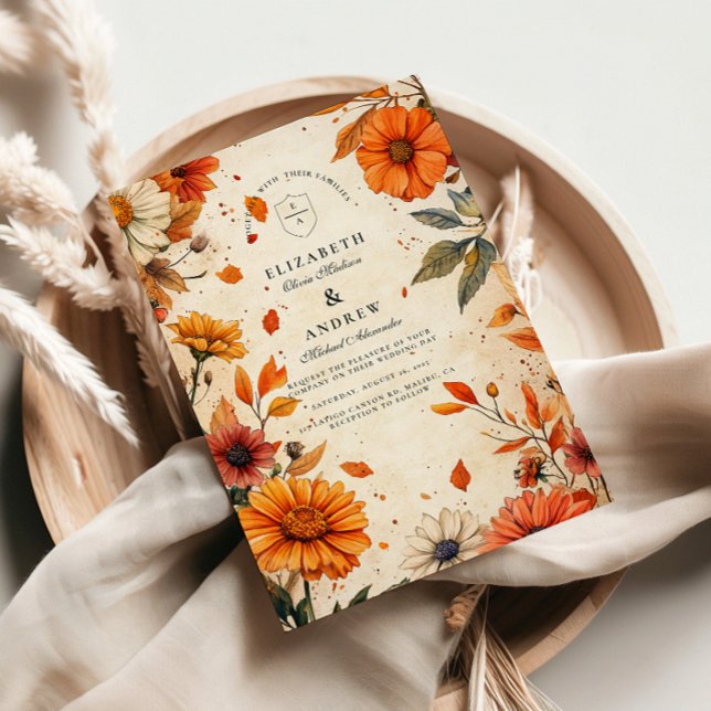 Invitación Boda de flores de otoño rusas (Subido por el creador)