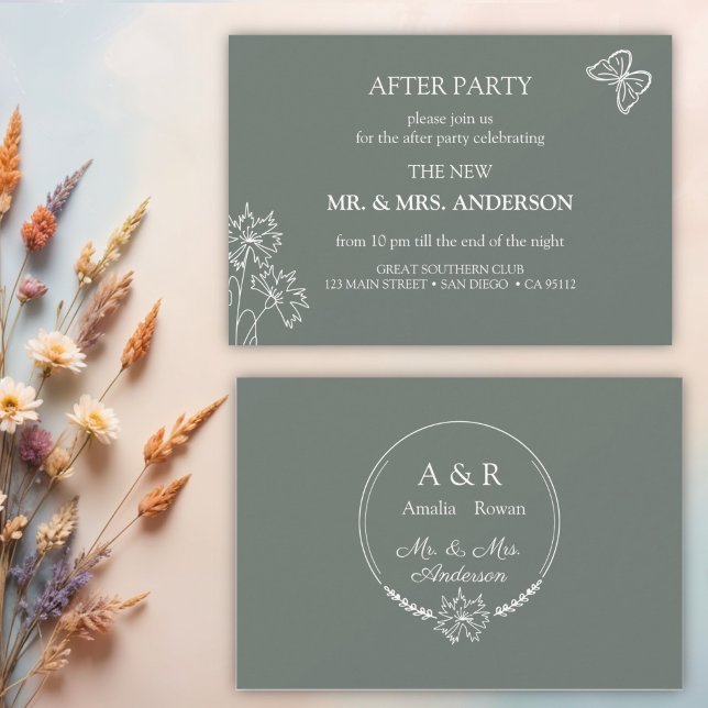 Invitación Boda de flores de pradera después - Fiesta (Subido por el creador)