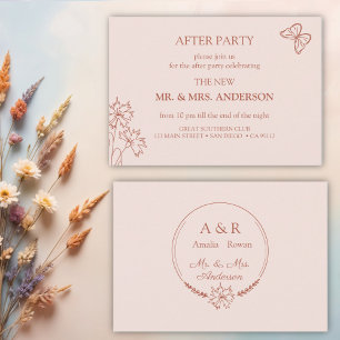 Invitación Boda de flores de pradera después - Fiesta