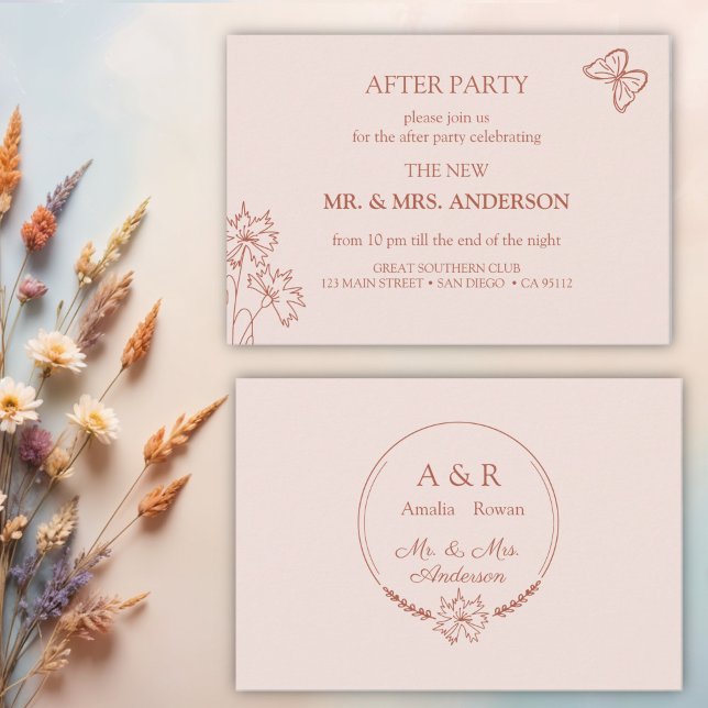 Invitación Boda de flores de pradera después - Fiesta (Subido por el creador)