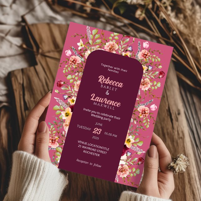 Invitación Boda de flores de prados coloridas (Subido por el creador)