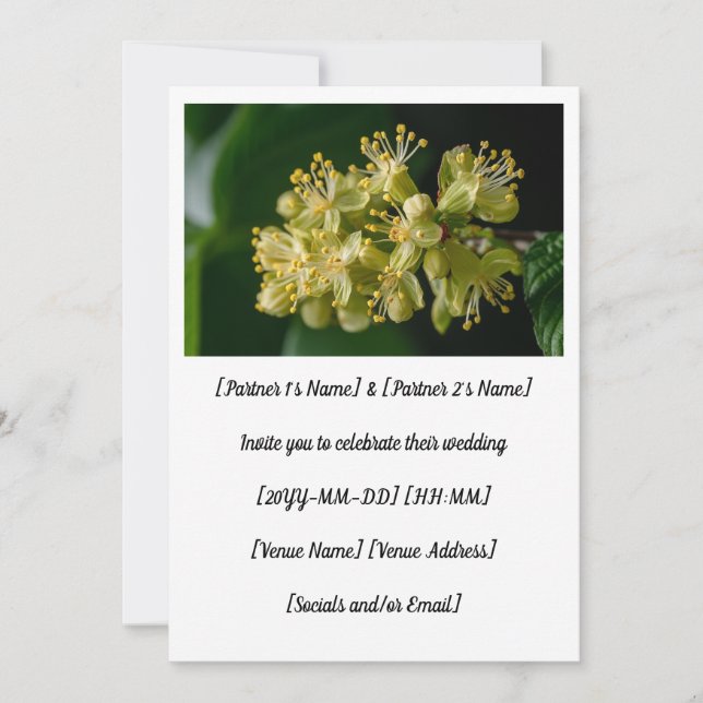 Invitación Boda de flores de primavera (Anverso)