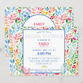 Invitación Boda de Flores de Primavera en Acuarela Bridal Sho
