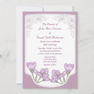 Invitación Boda de Flores de Púrpura en Springtime