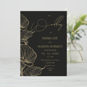 Invitación Boda de flores elegante minimalista moderna