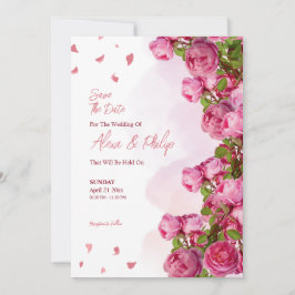 Invitación Boda de flores elegantes rosadas