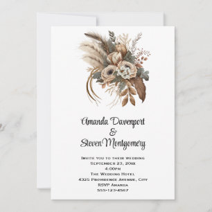 Invitación Boda de Flores Elegantes y Foliage