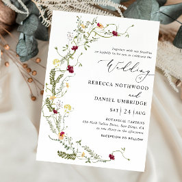 Invitación Boda de flores elegantes y Modas