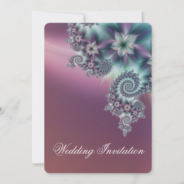 Invitación Boda de flores espirales (Anverso)