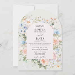 Invitación Boda de flores florales blancas blancas de Shabby