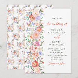 Invitación Boda de flores florales de primavera