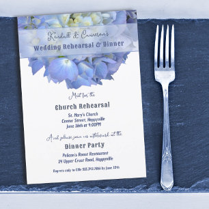 Invitación Boda de flores Hydrangea Ensayo Cena