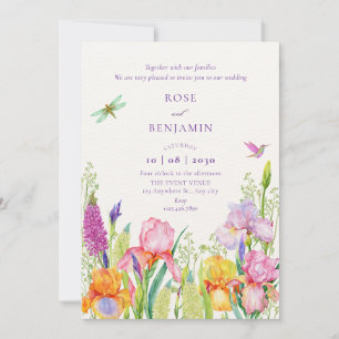 Invitación Boda de flores irlandesas acuarelas