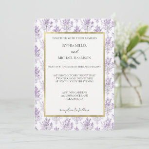 Invitación Boda de Flores Lilas Hermosas