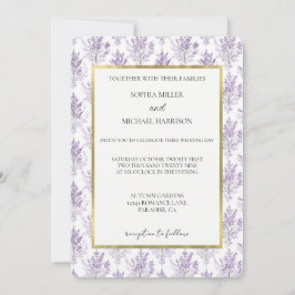 Invitación Boda de Flores Lilas Hermosas