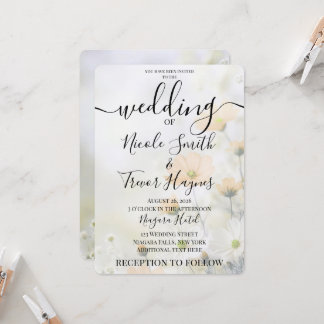 Invitación Boda de flores naranjas pequeñas personalizadas si