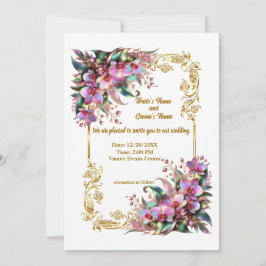 Invitación Boda de flores orquídeas elegantes y vibrantes