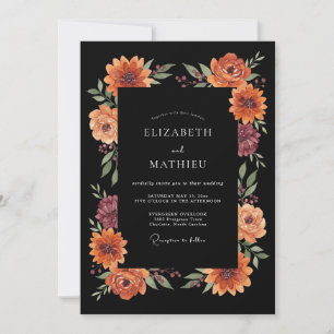 Invitación Boda de flores pintorescas de terracota