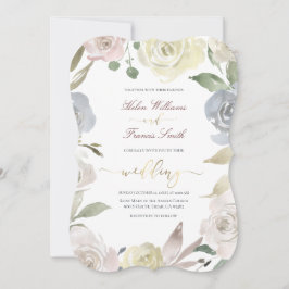 Invitación boda de flores polvorientas