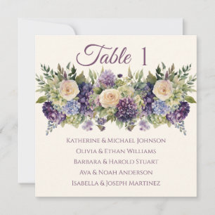 Invitación Boda de flores púrpura acuarela -