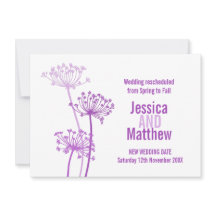 Boda de flores púrpura chervil moderno reprogramad