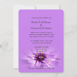Invitación Boda de flores púrpura elegante y bonito