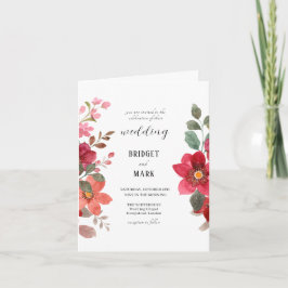 Invitación Boda de flores rojas sin tiempo