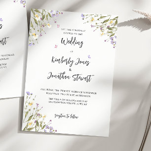 Invitación Boda de flores románticas