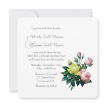 boda de flores rosa rosa y amarilla vintage